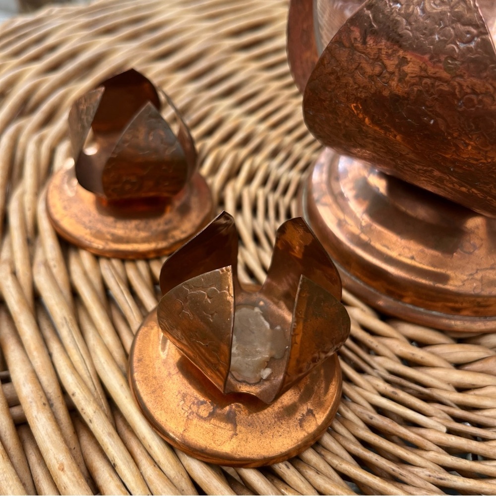 Butte Copper Co. Copper and Glass Candle Holders- Montana, USA - Picture 3 of 10
